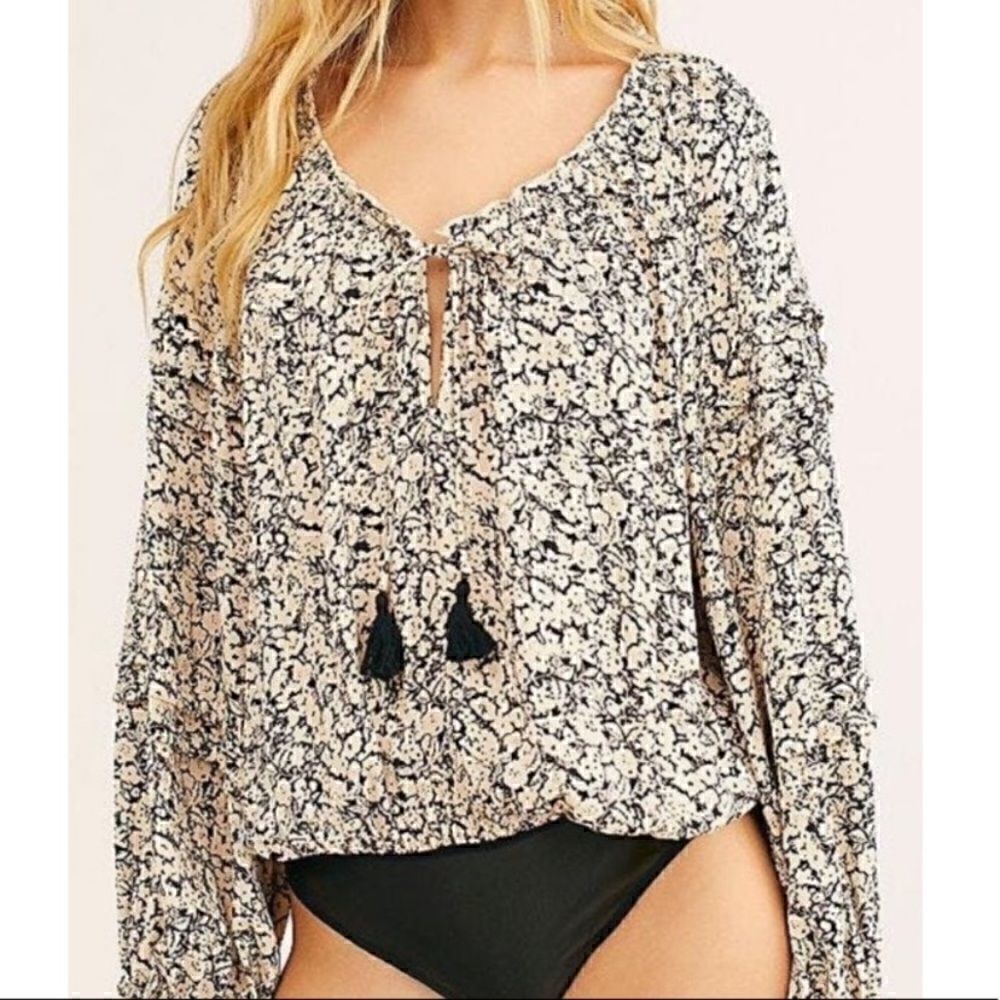 Free people all the tucks printed bodysuit